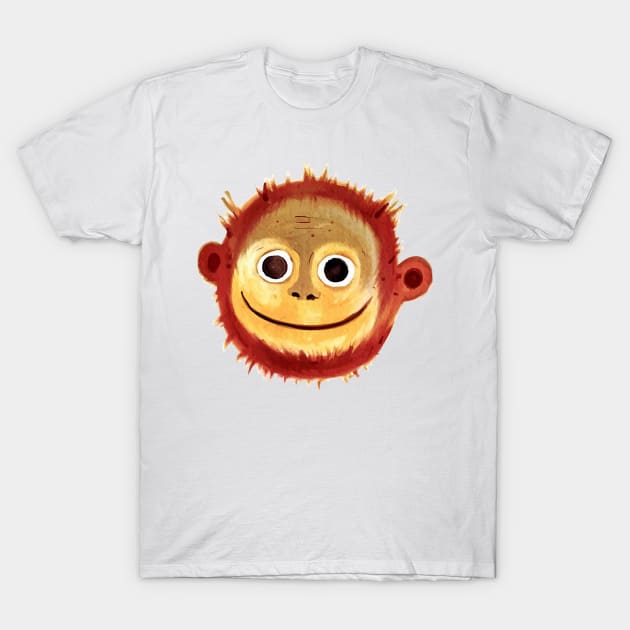 Monkey Face hand Drawn T-Shirt by Mako Design 